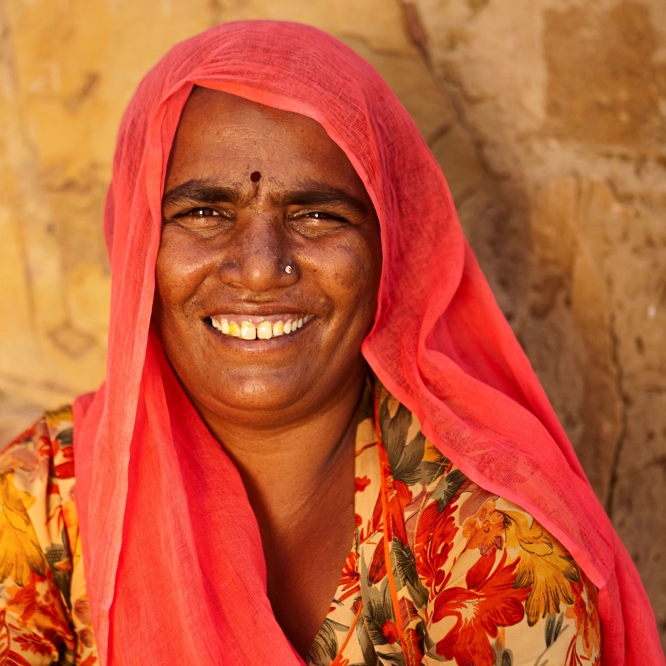 Smiling customer portrait