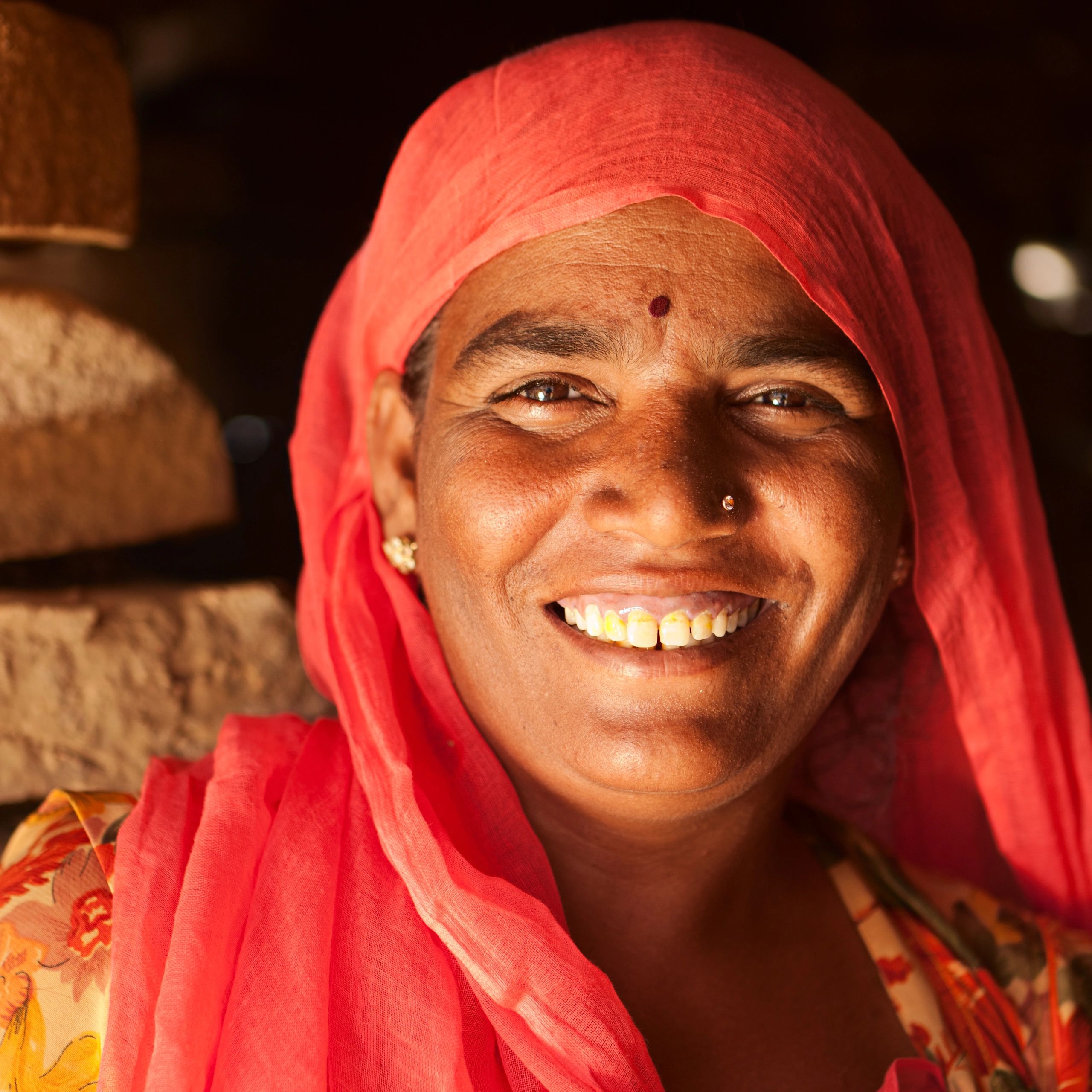 Smiling customer portrait